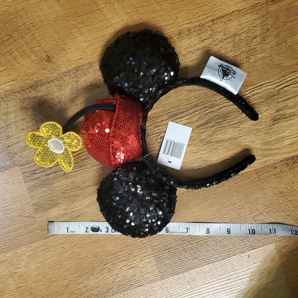 Disney Parks NWT Japan Tokoyo Sequin Minnie Mouse Ear Headband With Hat & Flower - Picture 12 of 13